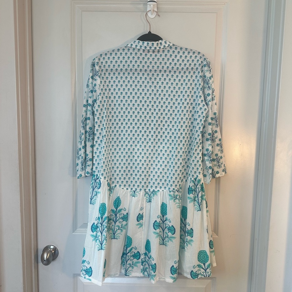 Tuckernuck Ro’s Garden Deauville Cotton Drop Waist Button Up Dress, Size XS - Picture 9 of 10